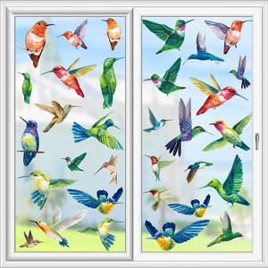 yuwei Colorful flowers and birds simulate collision avoidance Wall Sticker Flower birds Decals Living Room Decorative Wallpaper