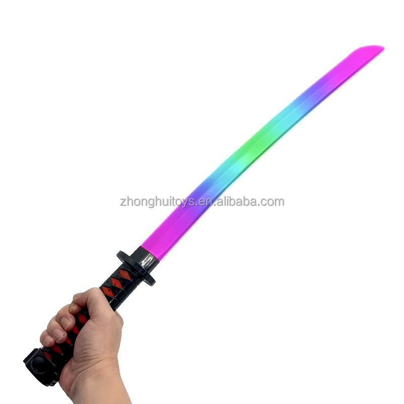 Changing glowing light katana sword saber boy motion activated light up ninja sword with sheath