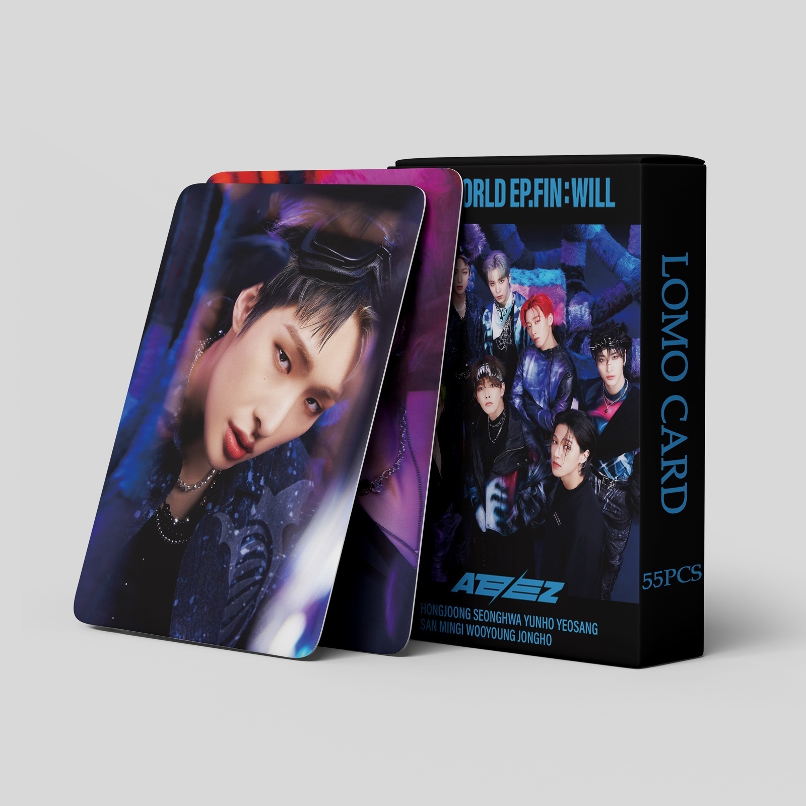 YUWEIKPOP 55pcs/box ATEEZ HE WORLD EP FIN WILL Photocard Lomo Card Photo Card