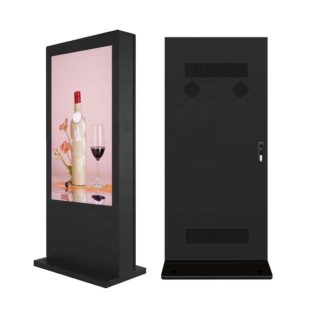 YUWO HD LCD Outdoor IP65 3500LUM Floor Stand Digital Signage Advertising 55Inch  Waterproof Totem Kiosk