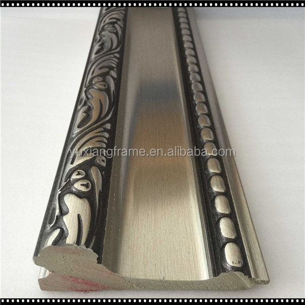 Factory price china wooden frames flower emboss ps picture frame photo moulding