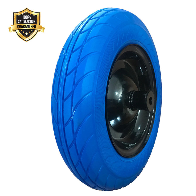 Solid Rubber/PU Flat Free Tubeless Hand Truck/Utility trolleys wheels Beach Tire Wheels 3.50-8 robot wheel Tire