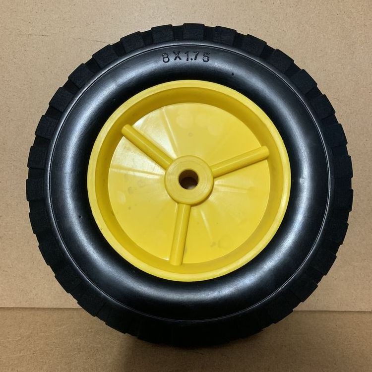 Small trolley wheel 8X1.75 with plastic wheel semi-solid rubber tire