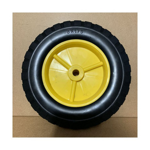 Trolley replacement wheel 8x1.75 with plastic wheel semi-solid rubber tire