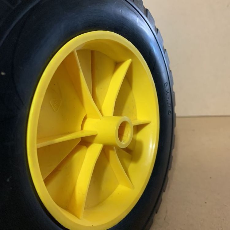 Trolley replacement wheel 8x1.75 with plastic wheel semi-solid rubber tire