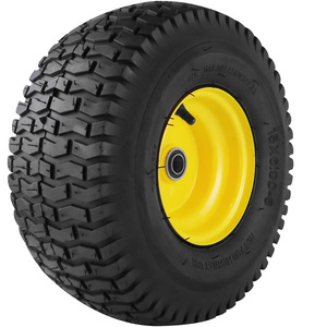 15 inch 6.00-6 polyurethane pu foam flat free solid rubber tire wheel with 12/16/20/25mm bearings all terrain