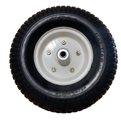 13 inch 5.00-6 polyurethane pu foam flat free solid rubber tire wheel with 12/16/20/25mm bearings all terrain