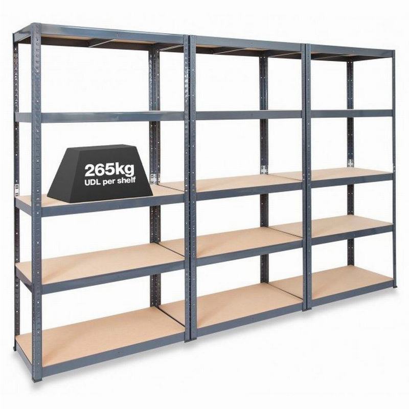 Adjustable 5 Tier Layer Garage Shelves Tool Organizer Galvanized Shelving Unit Freestand Racking Boltless Storage Shelf