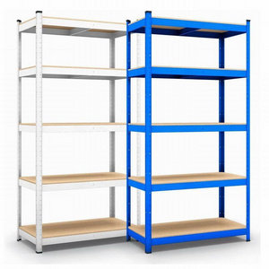 Adjustable 5 Tier Layer Garage Shelves Tool Organizer Galvanized Shelving Unit Freestand Racking Boltless Storage Shelf