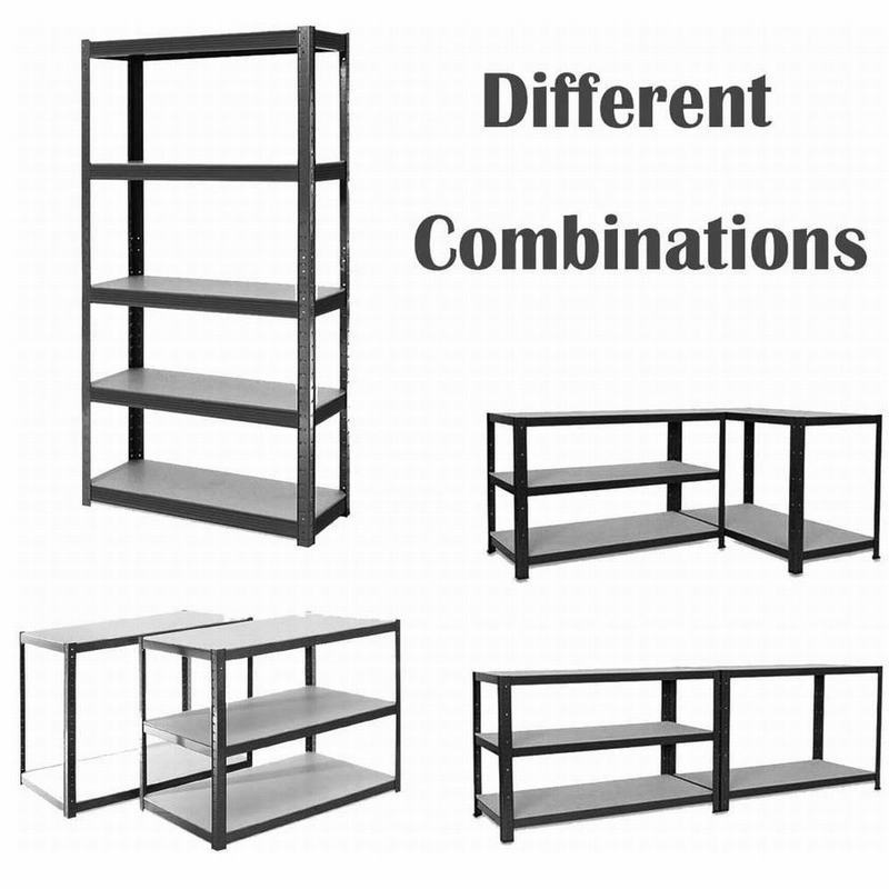 Adjustable 5 Tier Layer Garage Shelves Tool Organizer Galvanized Shelving Unit Freestand Racking Boltless Storage Shelf