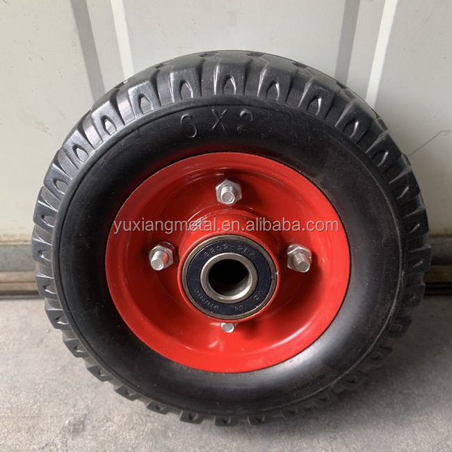 6x2 with metal hub semi-solid rubber tire