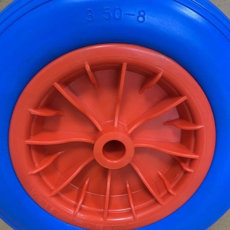 China factory direct sale blue unicycle tire 3.50-8 PU foam free wheel