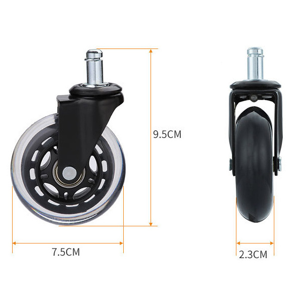 3 inch Plunger casters Swivel Lifting Retractable Casters Wheels Colorful plunger universal transparent wheel