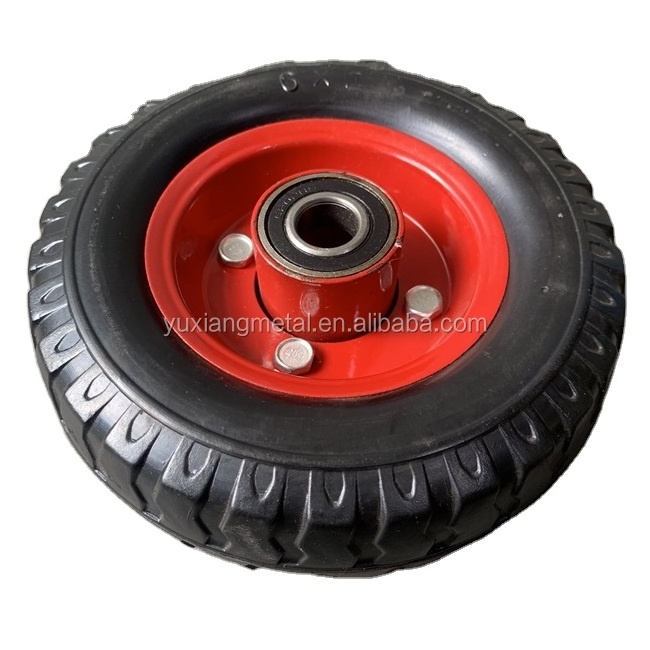 6x2 with metal hub semi-solid rubber tire