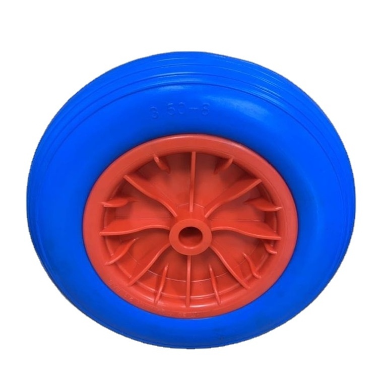 China factory direct sale blue unicycle tire 3.50-8 PU foam free wheel