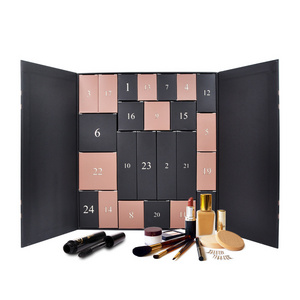 Custom Empty Advent Calendar Two Doors 24 Drawers Makeup Empty Advent Calendar Packaging Box