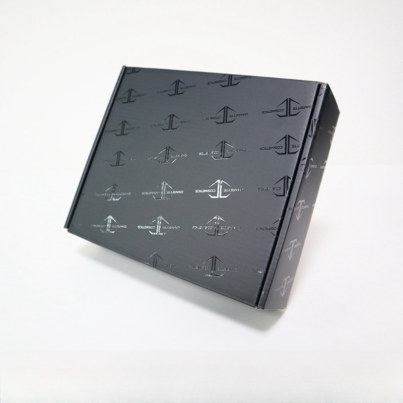 Logo UV Printing Matt Black Hardboard Paper Custom Shipping Packaging Boxes