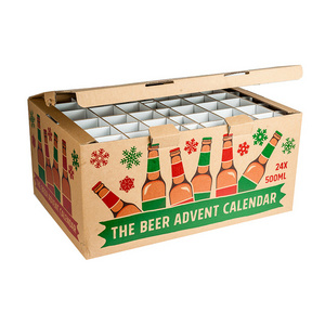 Wholesale Empty Cardboard Paper Packaging 24 Bottle Can Wine Whisky Advent Calendar Box