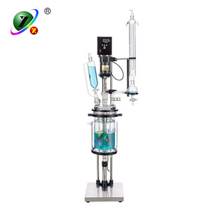 5L lab vacuum glass Jacket reactor distillation equipment 5l price