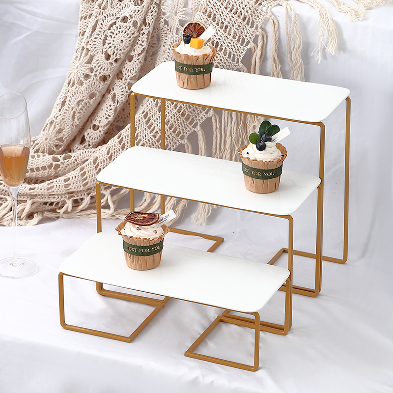 High foot multi-layer cake plate Dim sum tray dessert table display shelf pastry paper cup mousse bread three-layer buffet