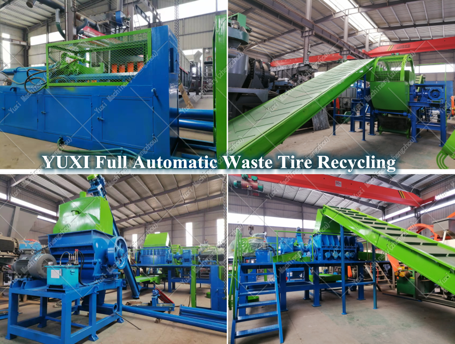 CE-approved Automatic Tyre Bead Remover And Shredder Waste Tire Shredding Machine Production Line