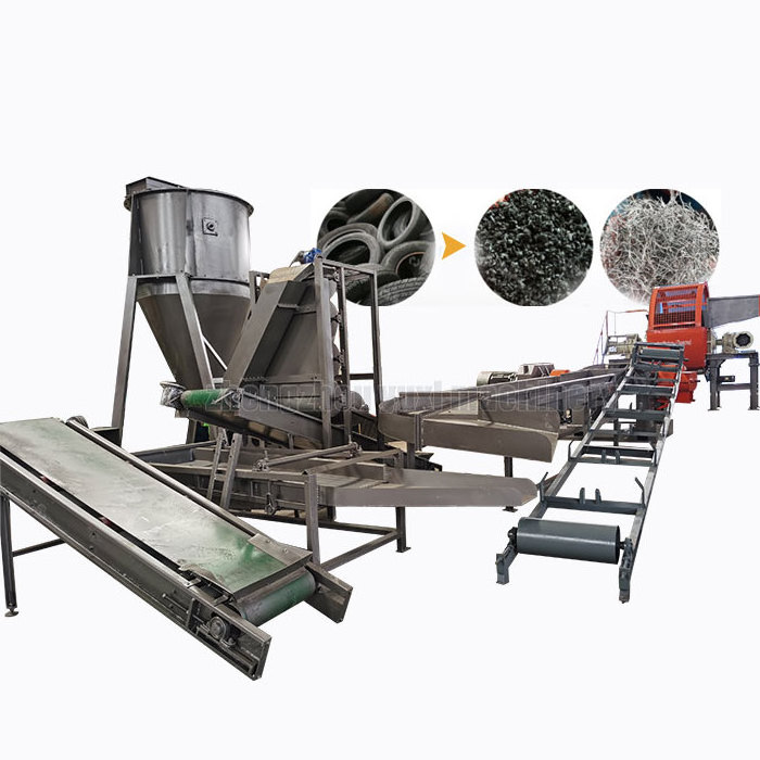 Full Automatic Waste Tires Rubber Granule Powder Make Recycling Machine