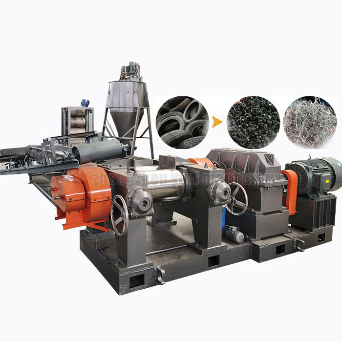 Full Automatic Waste Tires Rubber Granule Powder Make Recycling Machine