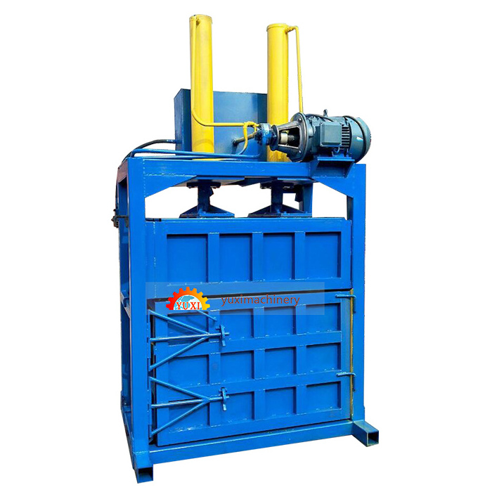 Paper Textile Plastic Bottle Vertical Baler Tire Used Clothing Baling Machine Hydraulic Metal Press Machine Baler