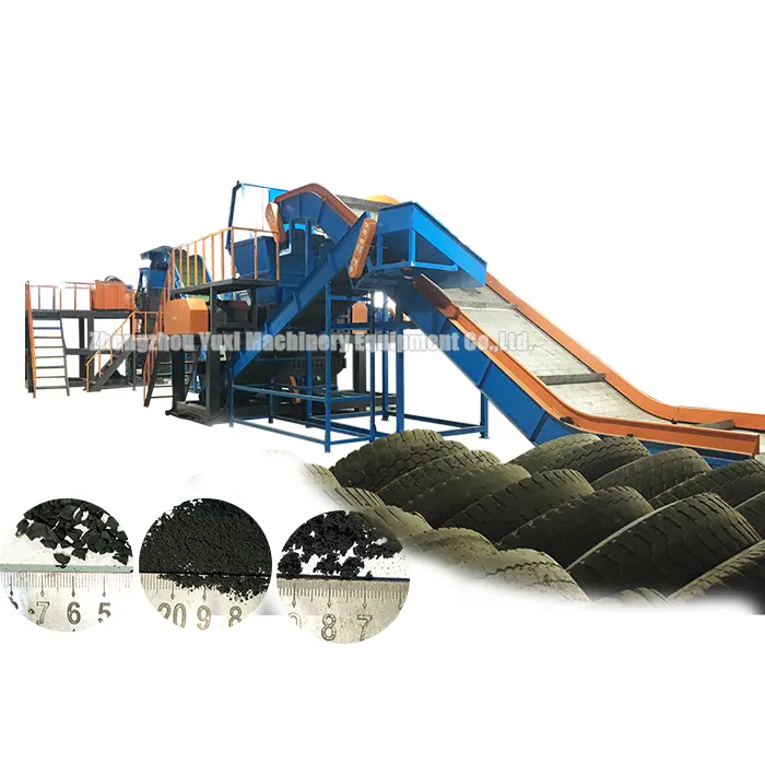 100 Ton Tyre Recycling Plant Automatic Recycling Old Vehicle Tyres Scrap Rubber Tyre Recycling Machine