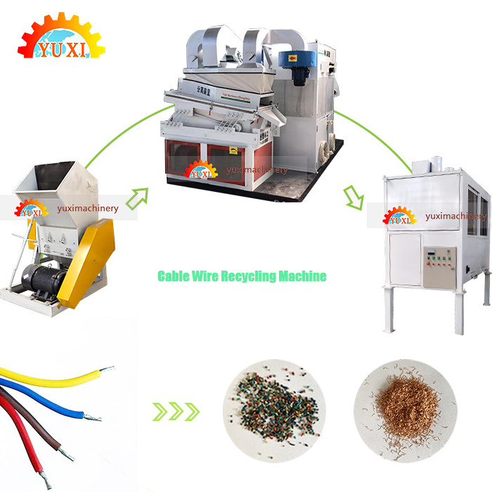 2 Years Warranty Cable Recycling Scrap Copper Wire Grinding Machine With Separator