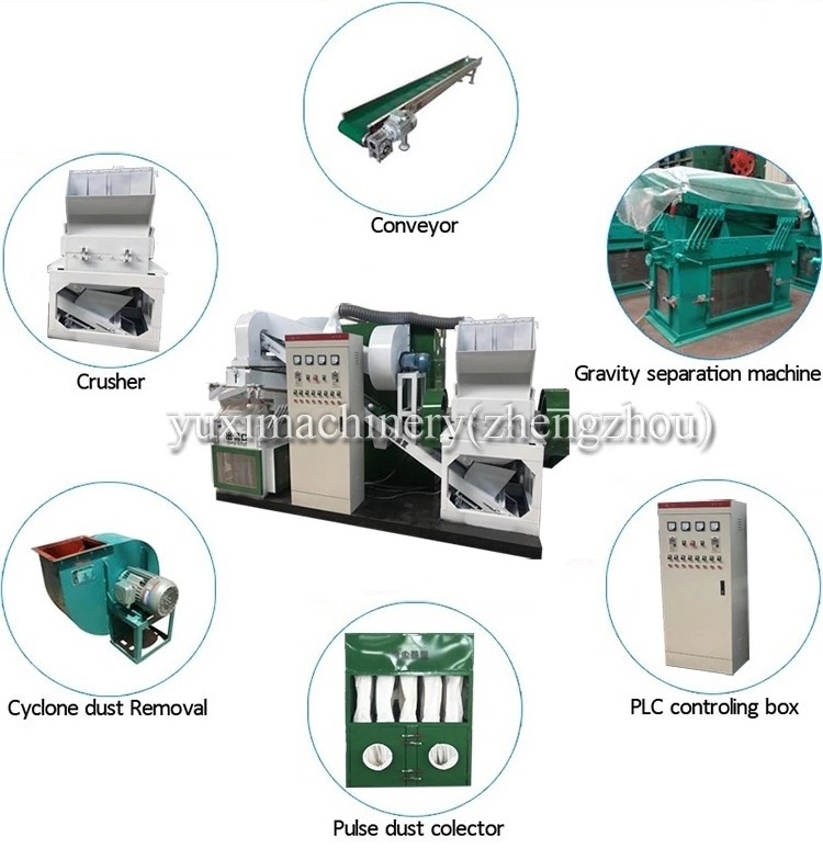 2 Years Warranty Cable Recycling Scrap Copper Wire Grinding Machine With Separator