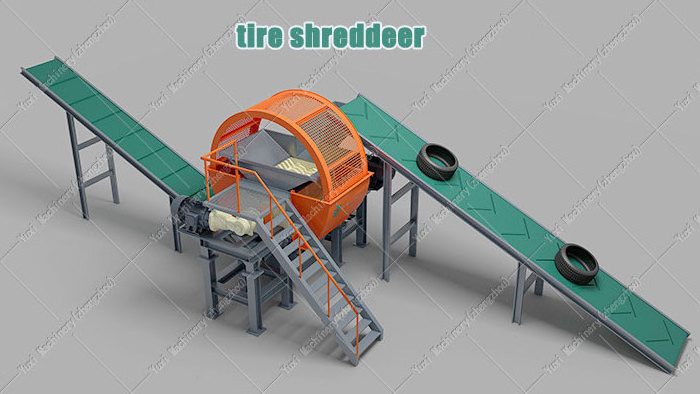 Mini Tire Shredder Recycling Line Scrap Tires Recycling Plant Equipment Tire Shredder Machine