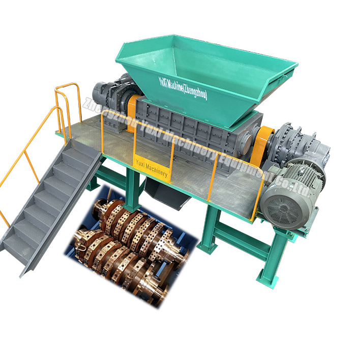 Double Shaft Aluminum Brass Steel Iron Waste Shredder Equipment Aluminum Shredder Scrap Metal Shredding Machine