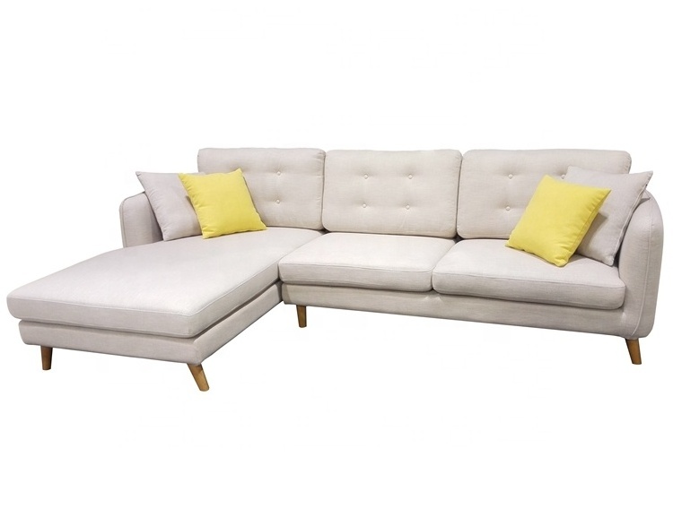 Three seater bench corner seat fabric modern 3 piece sofa set