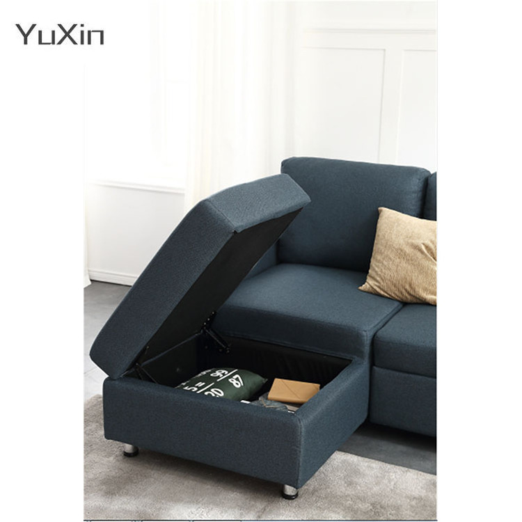 Modern Living Room Lazy Recliner Sofa Cum Bed Transformer Metal Frame Sectional Leather Sofa Bed