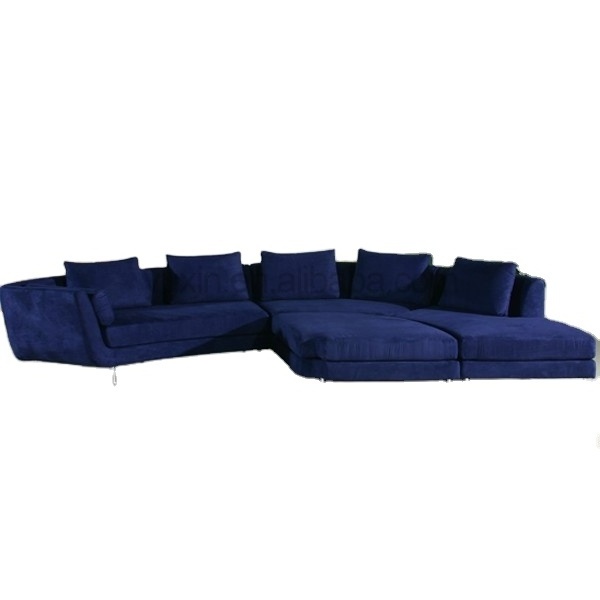 Half moon semicircle design curved fabric living room big sofa