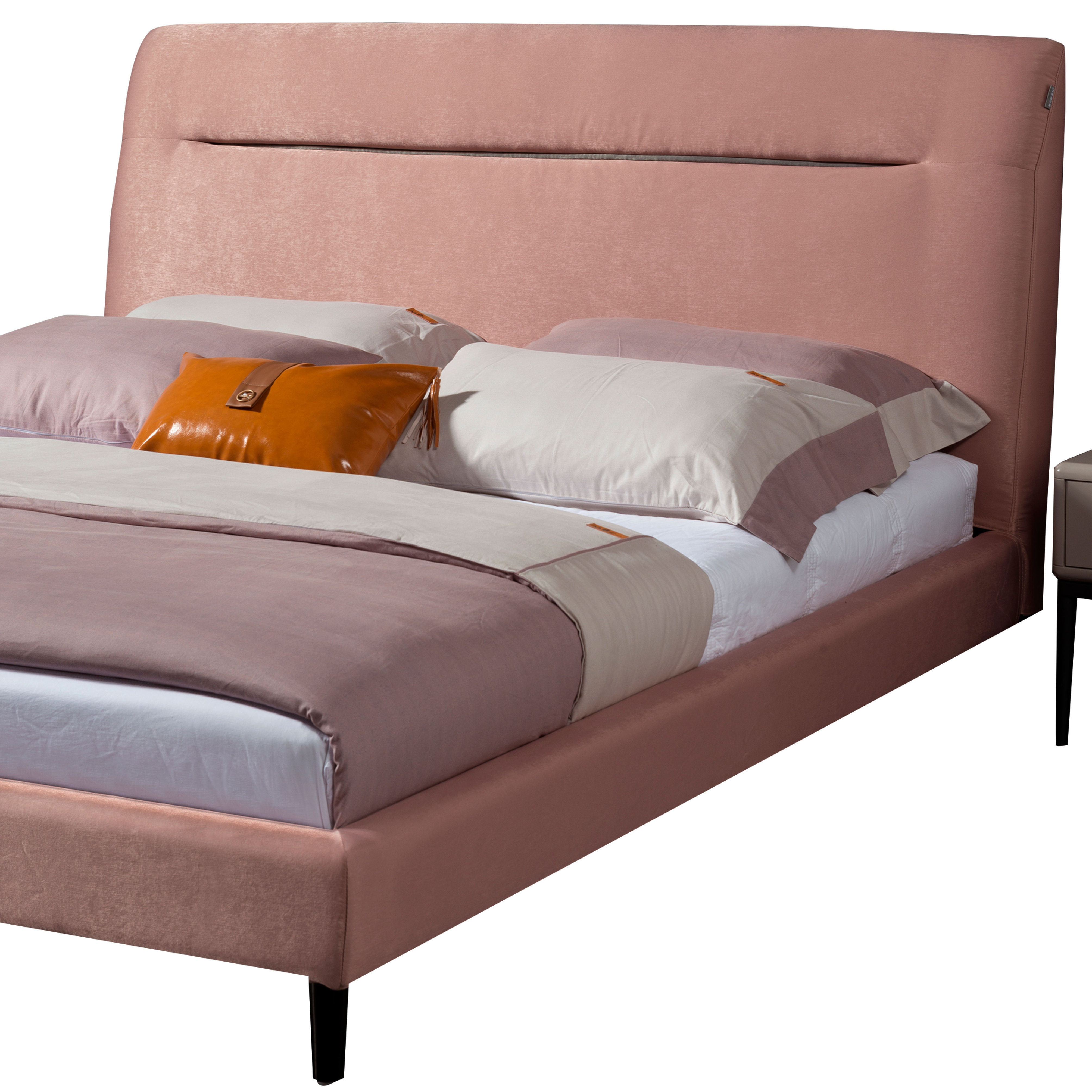 Foshan city King size pink combination bedroom furniture double hot soft bed