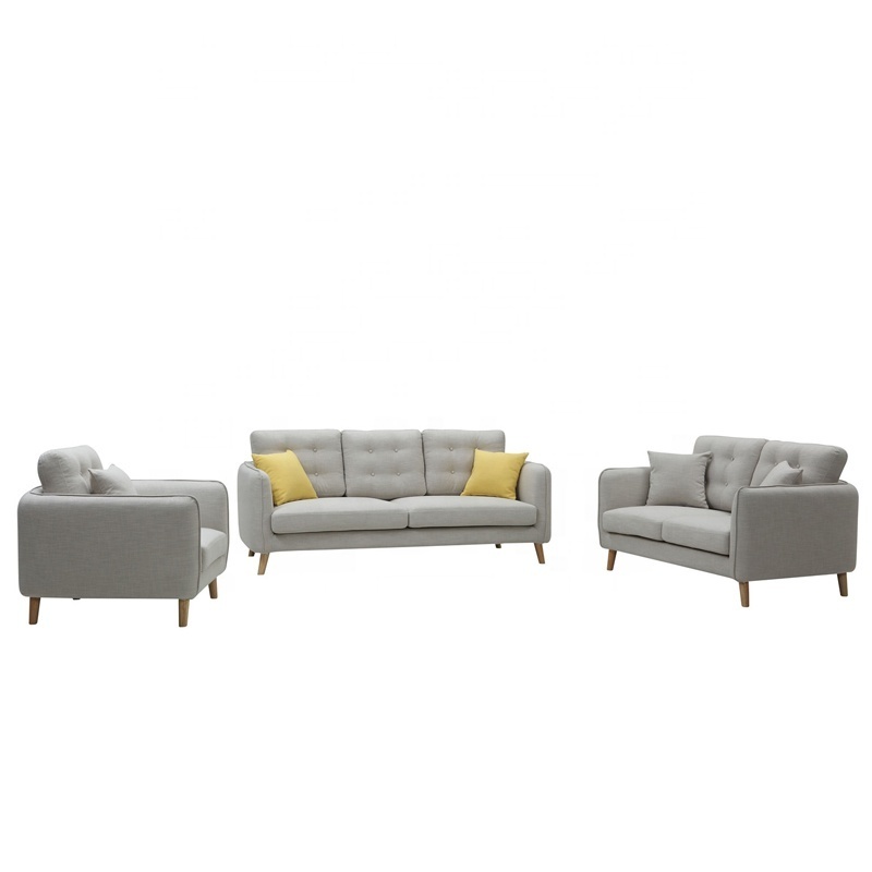 Three seater bench corner seat fabric modern 3 piece sofa set