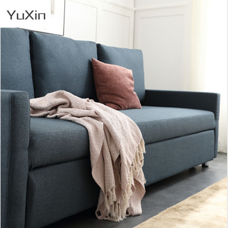 Modern Living Room Lazy Recliner Sofa Cum Bed Transformer Metal Frame Sectional Leather Sofa Bed