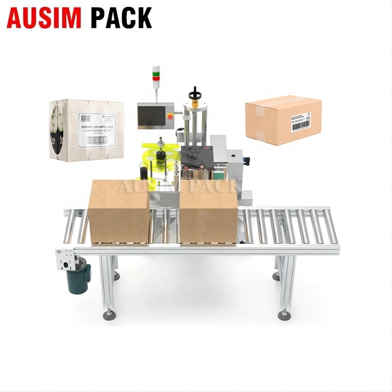 Fully automatic high speed Labeling Printing Machine / Printer Sticker labeling applicator Machine