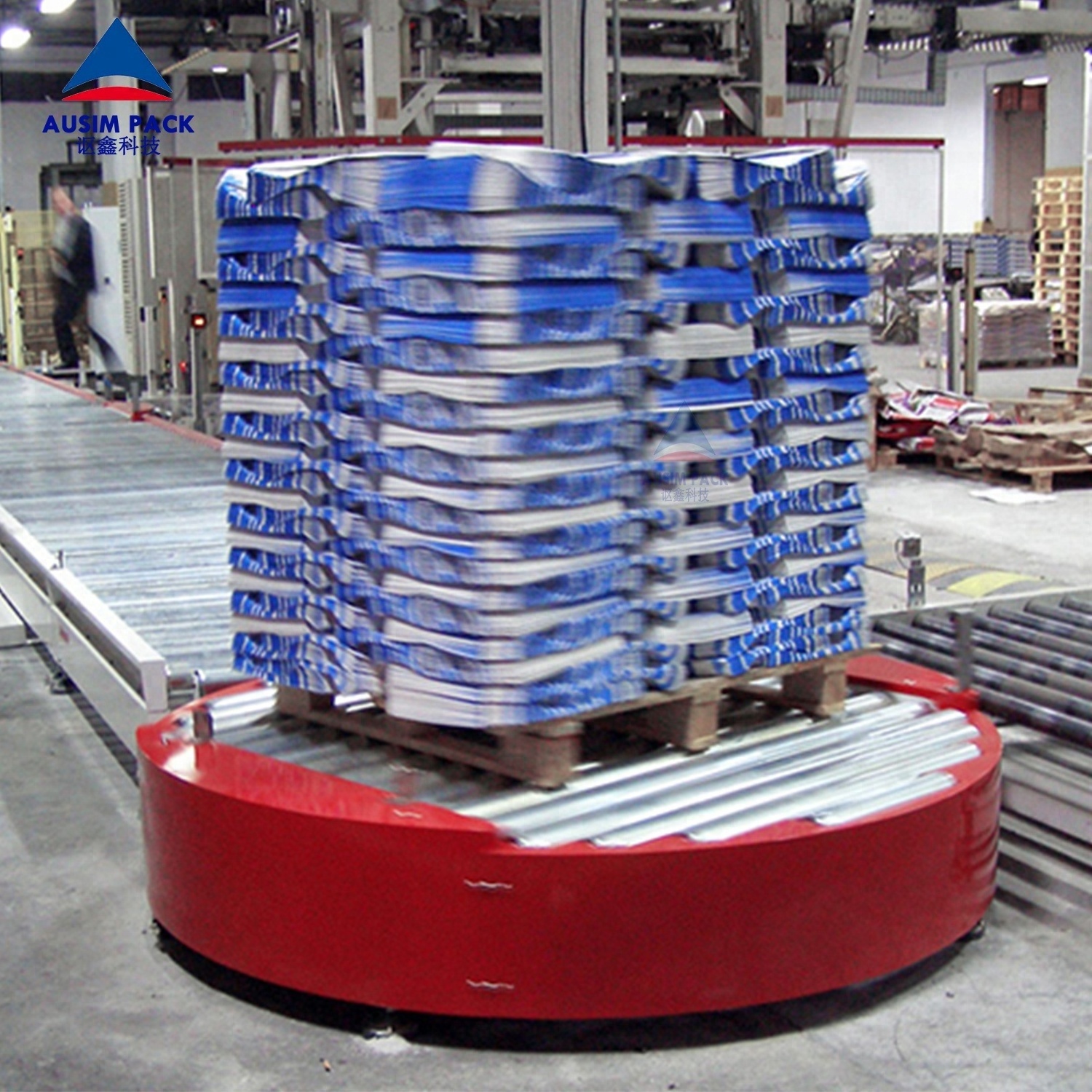 Heavy Load Pallet 180/90/360 Degree Rotation Roller Turntable Flexible Conveyor With SEW Motor