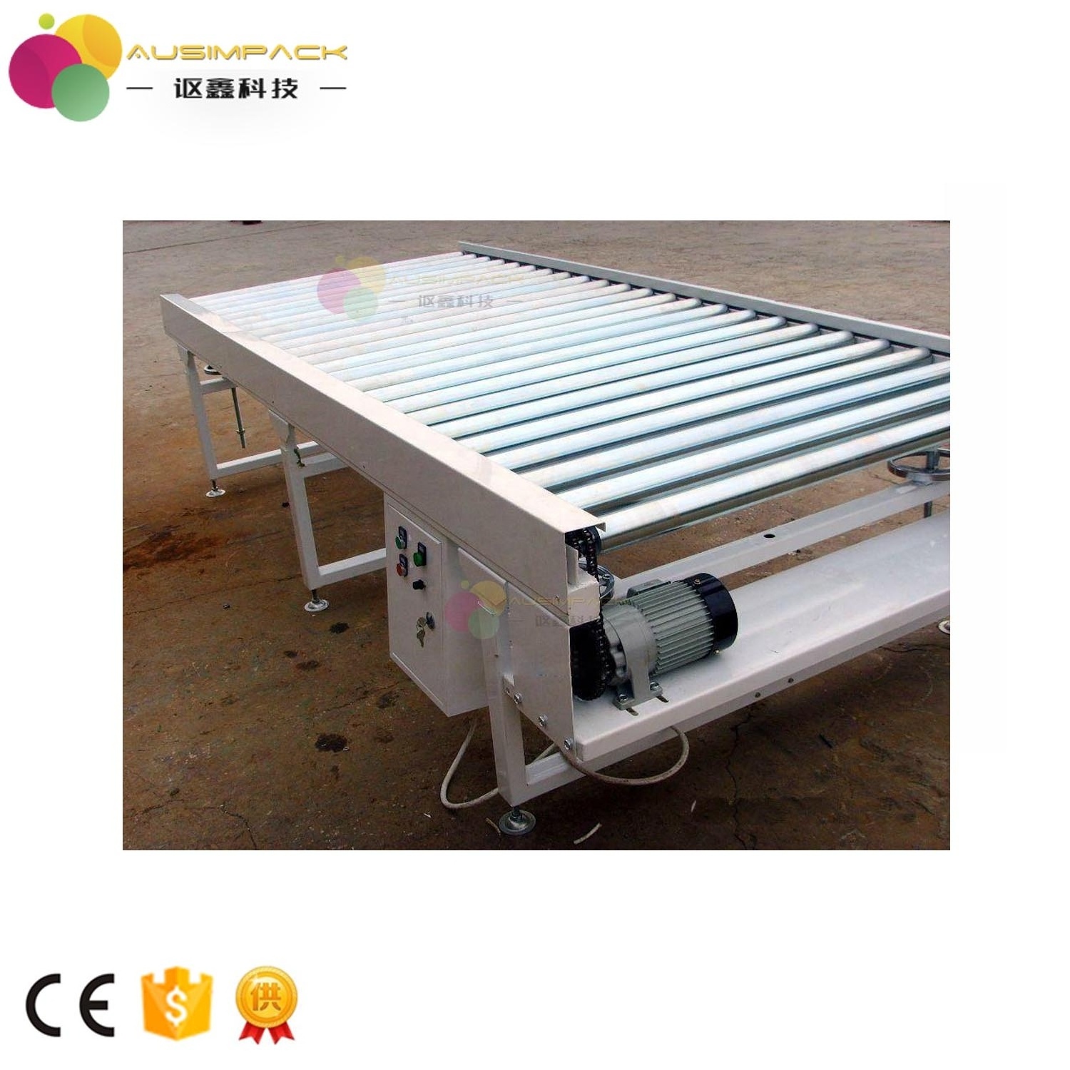 Gravity Flexible Skate wheel Conveyor Stainless steel support leg Telescopic Roller Conveyor without Power