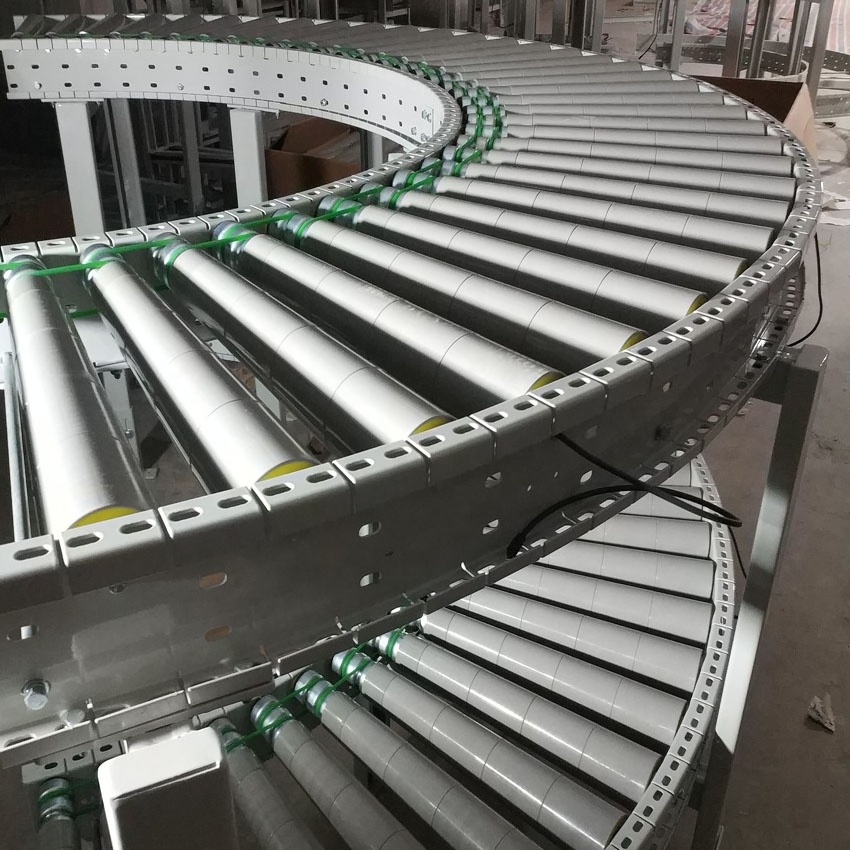 Gravity Flexible Skate wheel Conveyor Stainless steel support leg Telescopic Roller Conveyor without Power