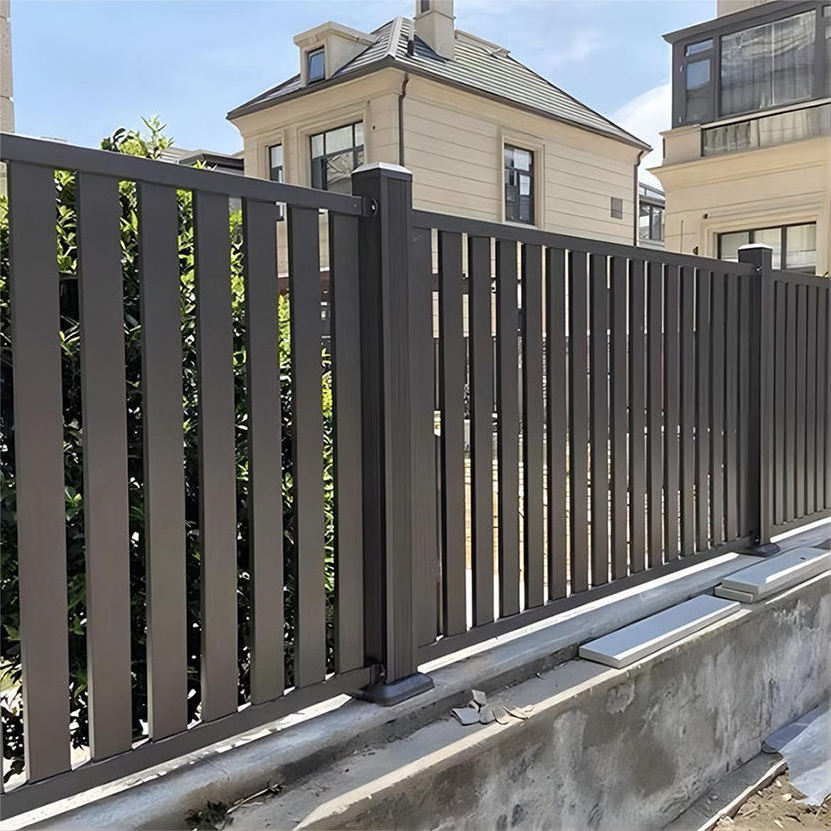 Prima Black Outdoor Metal Easily Assembled Steel Picket Aluminum fence Vertical/Blade slat fence For Sale