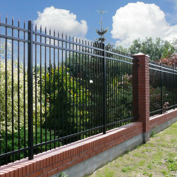 High security picket fence customized outdoor galvanized steel spear top picket fence design