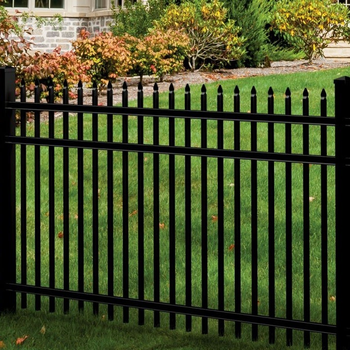 Modern design wrought iron galvanized steel fence customized pressed point spear top fence