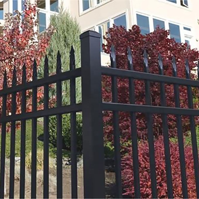 Modern design wrought iron galvanized steel fence customized pressed point spear top fence