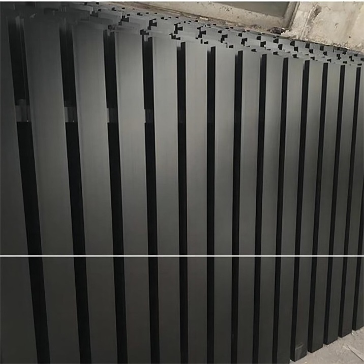 Sustainable modern garden powder coated black aluminum slat fence vertical fence panels