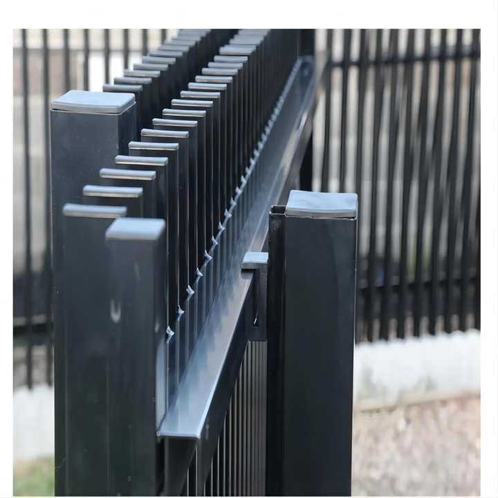 Sustainable modern garden powder coated black aluminum slat fence vertical fence panels