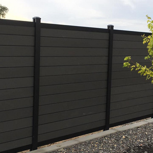 Morden customized black Metal Backyard Garden Farm aluminum horizontal slat panels Privacy slat fence